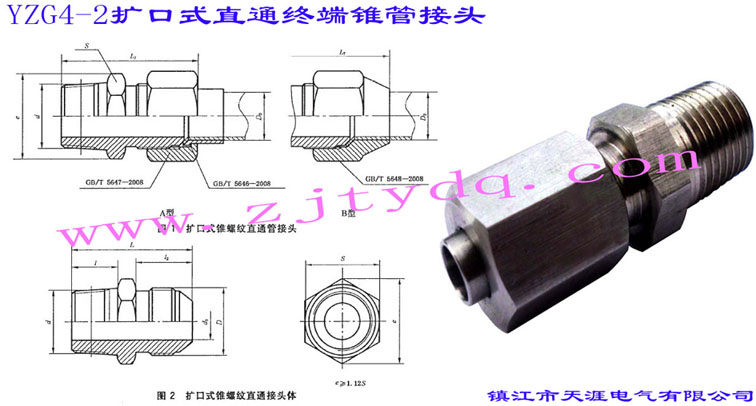 YZG4-2擴口式直通終端錐管接頭Flared Couplings-Male